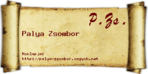 Palya Zsombor névjegykártya